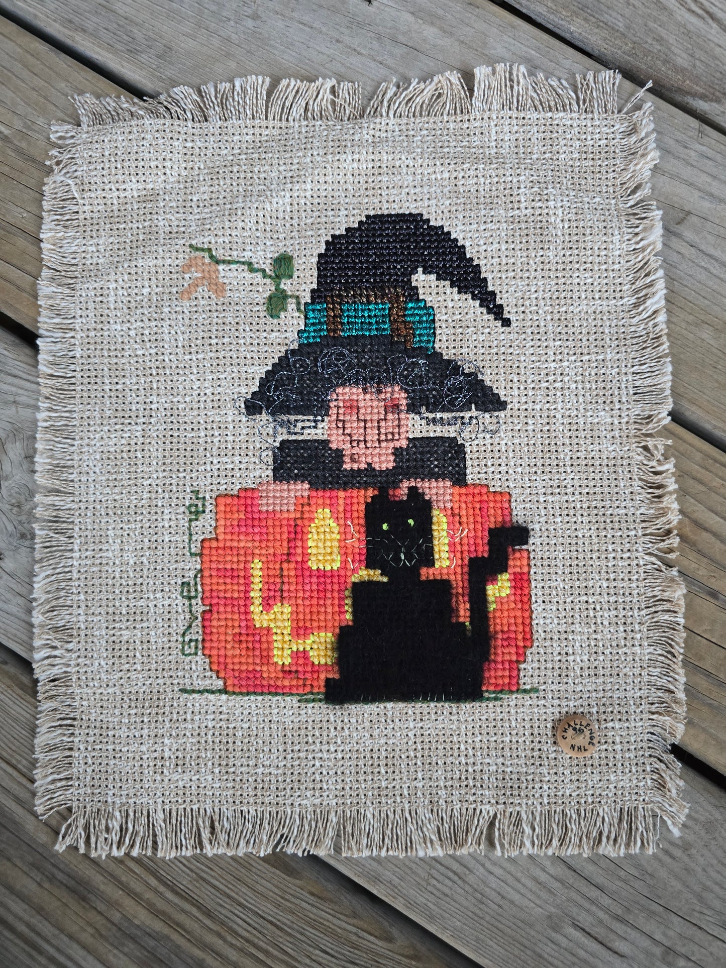 Witch - Completed Cross Stitch
