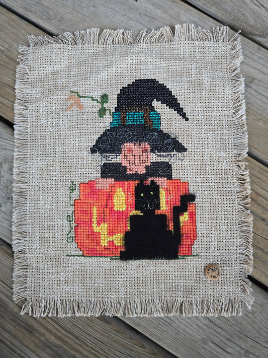 Witch - Completed Cross Stitch