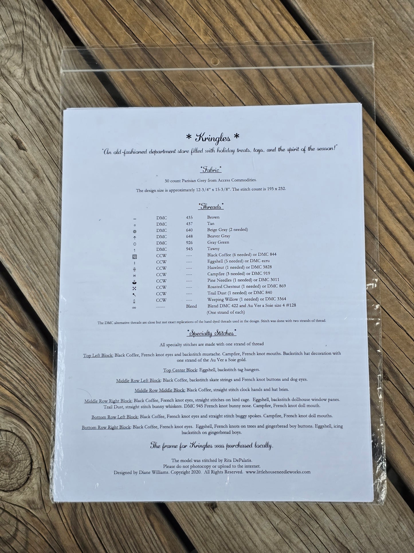 Little House Needleworks - Kringles - Cross Stitch Chart