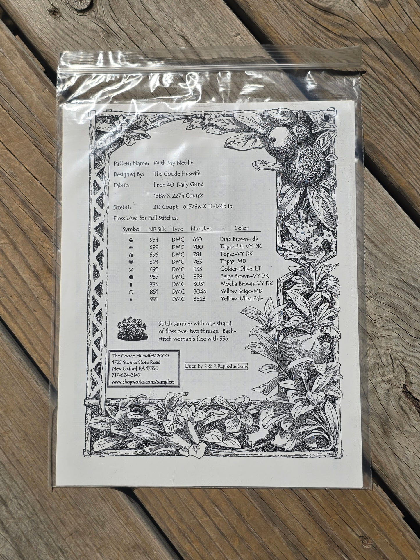 The Goode Huswife - With My Needle - Cross Stitch Pattern