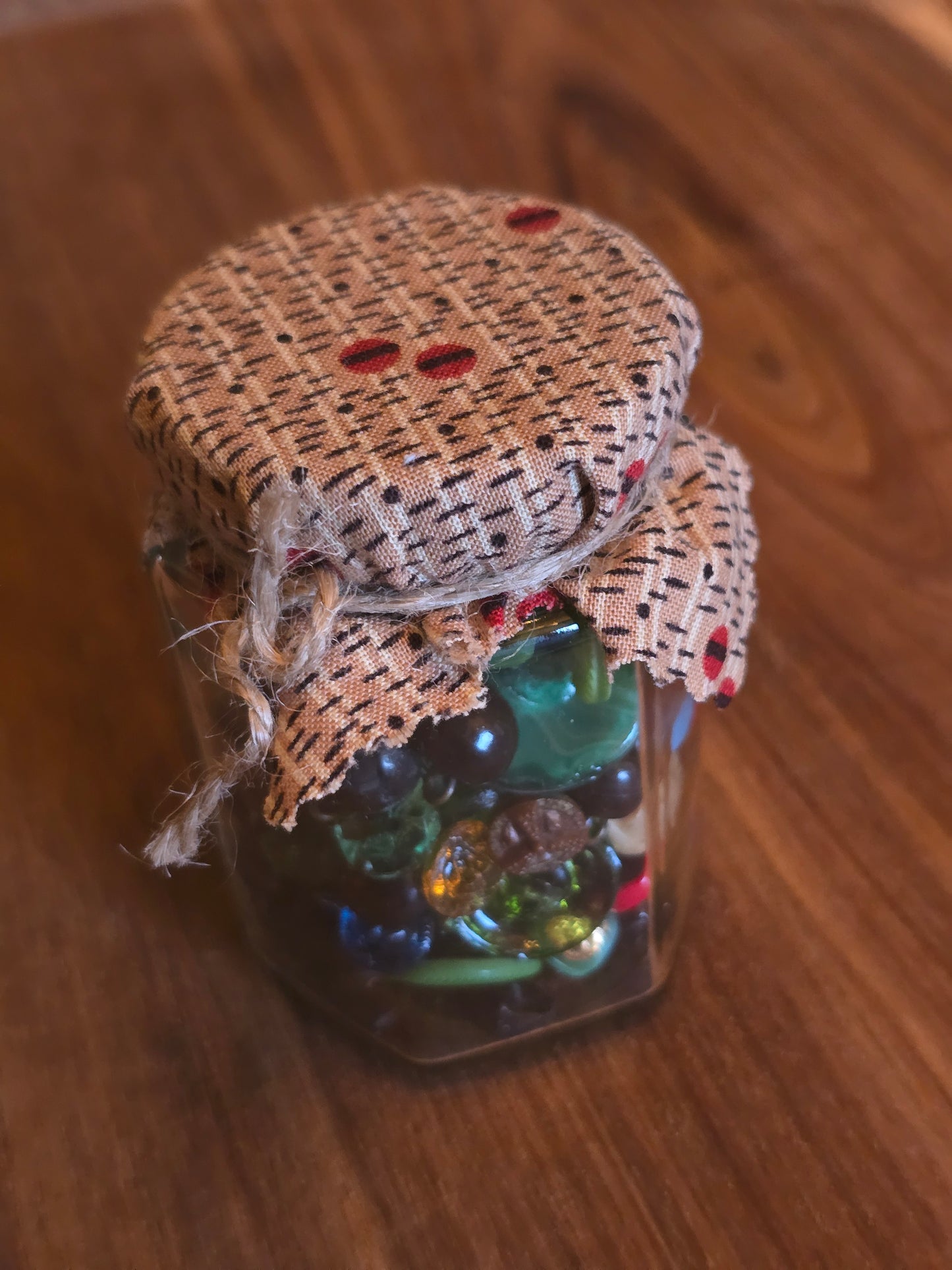 Collection of 125 Vintage Glass Buttons in Keepsake Jar