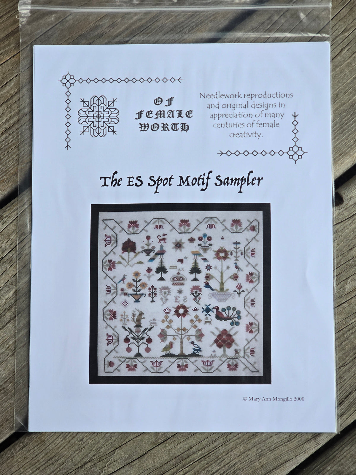 Of Female Worth - The ES Spot Motif Sampler - Cross Stitch Pattern