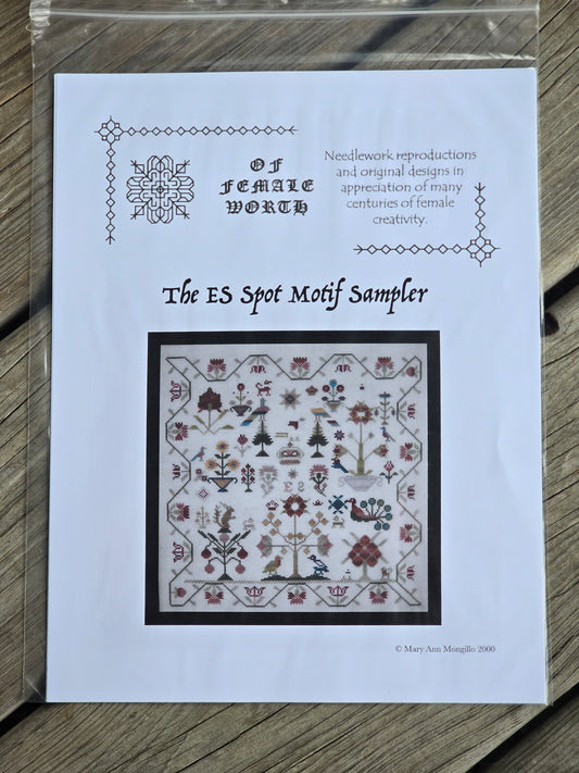 Of Female Worth - The ES Spot Motif Sampler - Cross Stitch Pattern