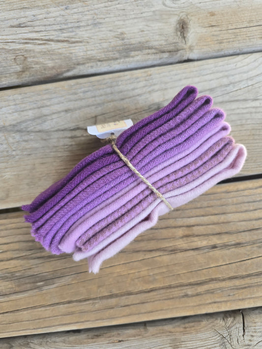Petals and Blooms - Hand Dyed Wool Bundle - Fat Sixteenths - Orchid