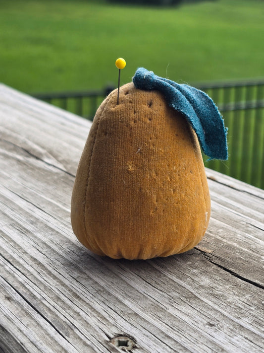 Vintage Velvet Pear Pincushion - Notions