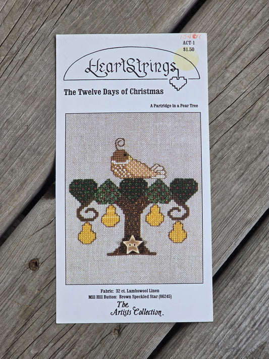 Heartstrings - The Twelve Days of Christmas - A Partridge in a Pear Tree - Cross Stitch Pattern