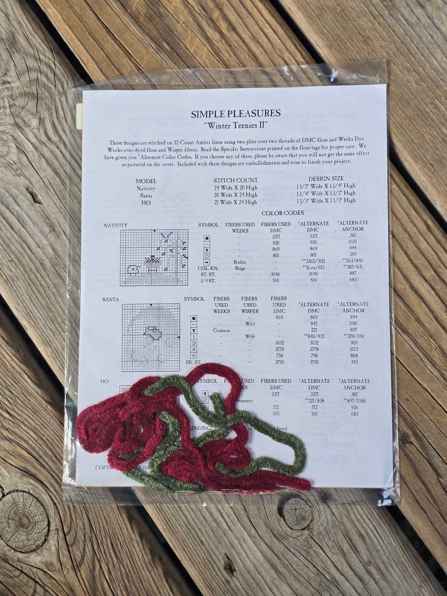 Homespun Elegance - Simple Pleasures - Winter Teenies II - Cross Stitch Pattern