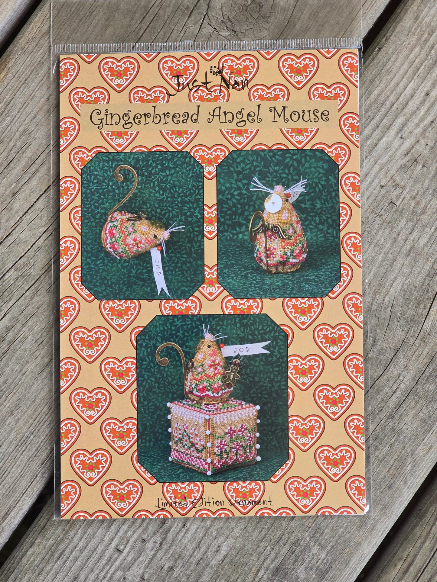 Just Nan - Gingerbread Angel Mouse - Limited Edition Ornament - Cross Stitch Pattern