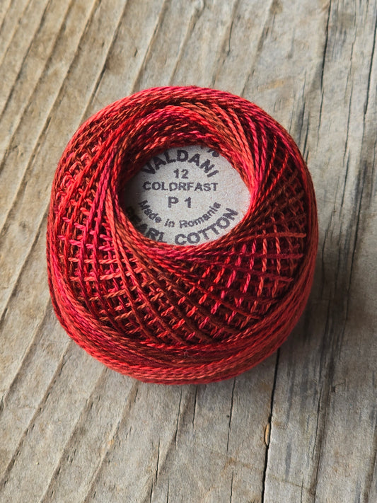 Valdani - Perle Cotton - Hand-Dyed - Size 12 - #P1 - Thread