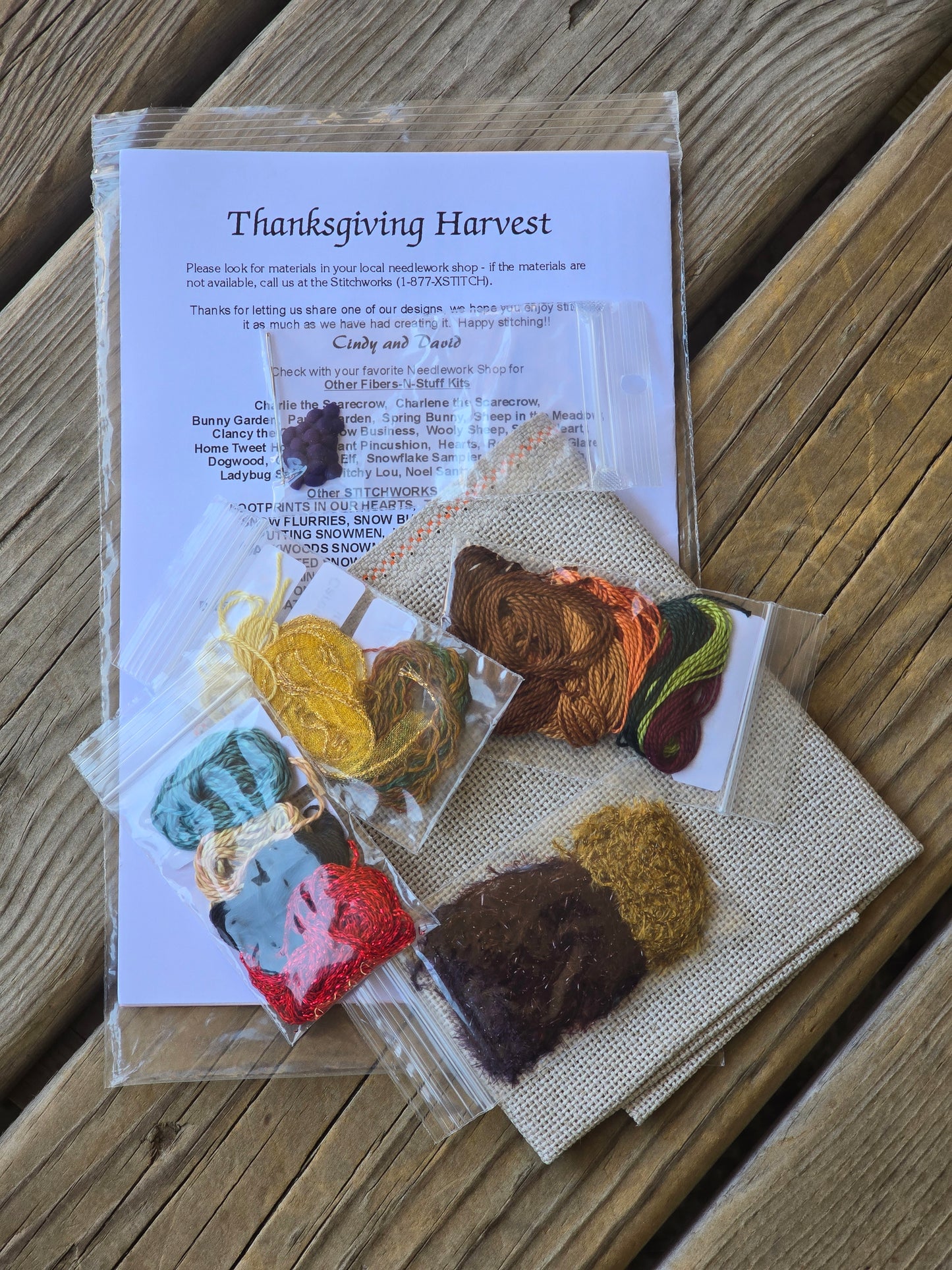 The Stitchworks - Fibers-n-Stuff - Thanksgiving Harvest - Cross Stitch Kit
