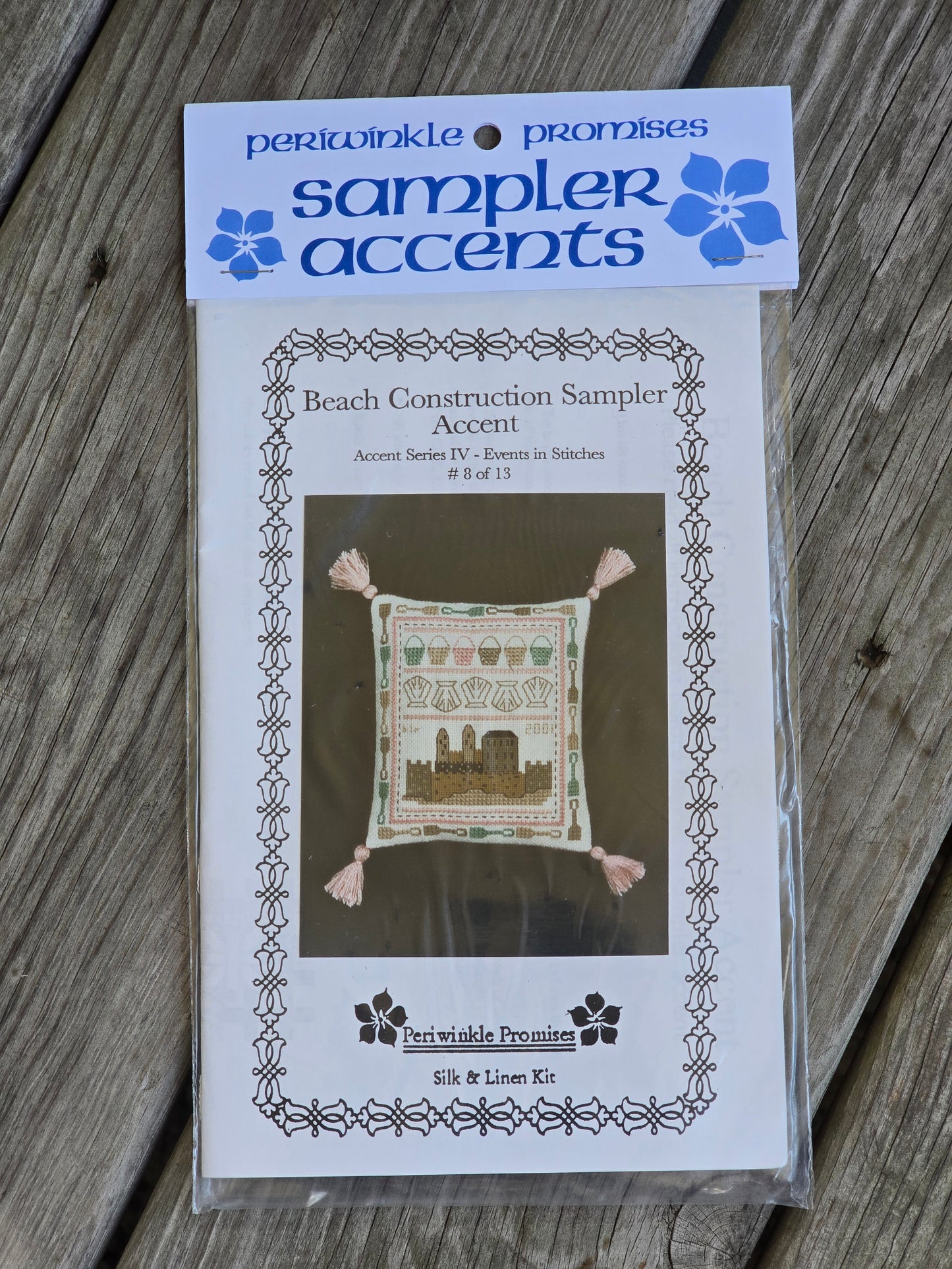 Periwinkle Promises - Beach Construction Sampler Accent - Sampler Accents - Cross Stitch Kit