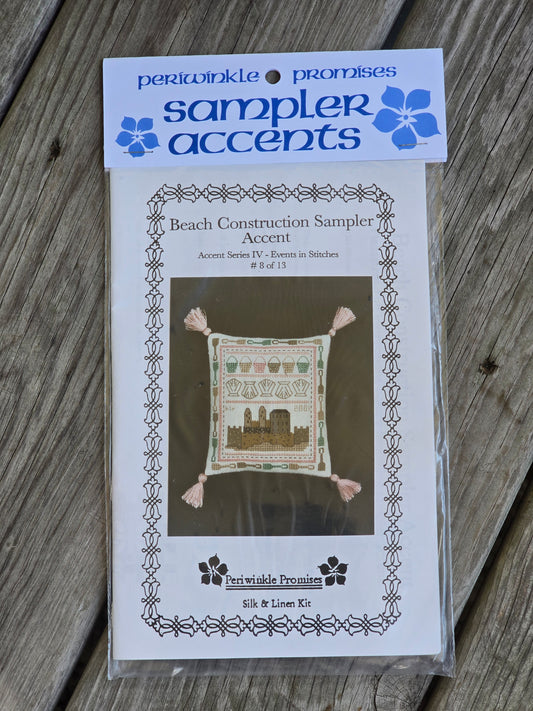 Periwinkle Promises - Beach Construction Sampler Accent - Sampler Accents - Cross Stitch Kit