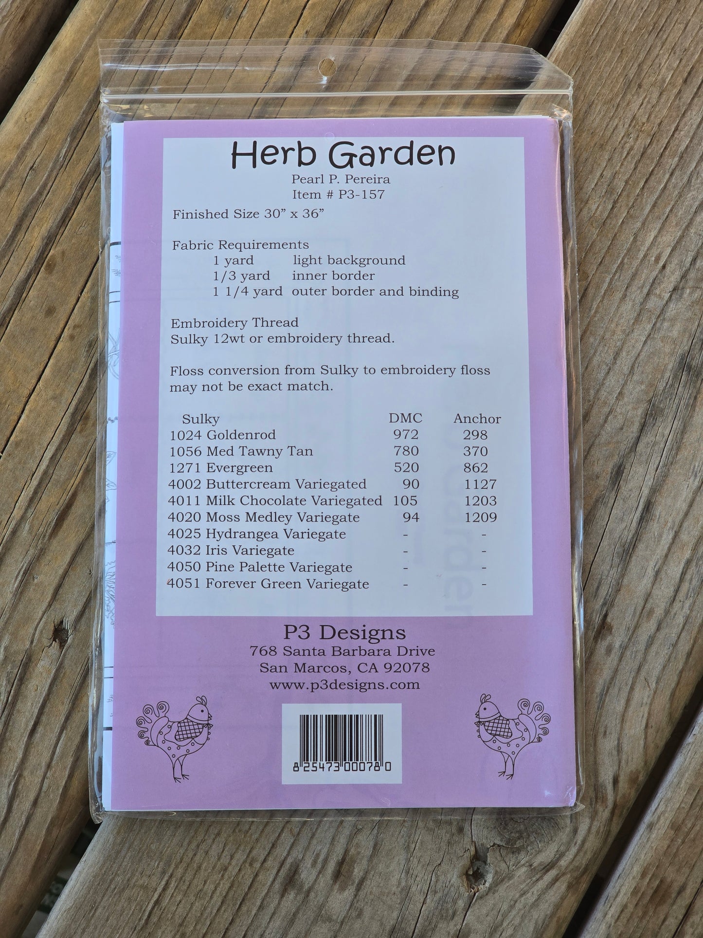 P3 Designs - Herb Garden - Quilt Pattern