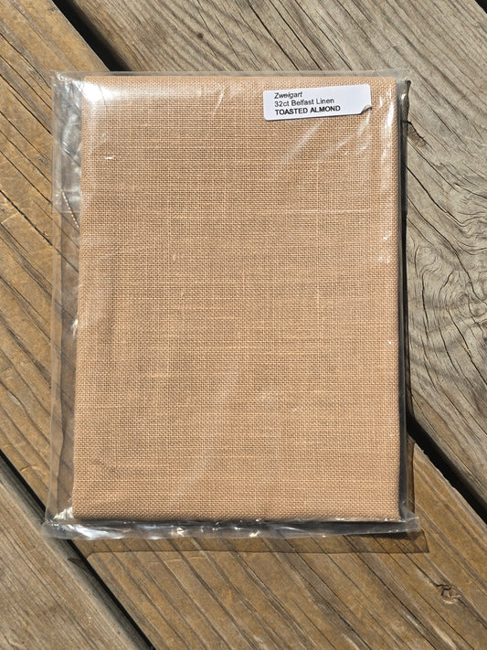 Zweigart - 32 Count Toasted Almond - Belfast Linen - Cross Stitch Cloth