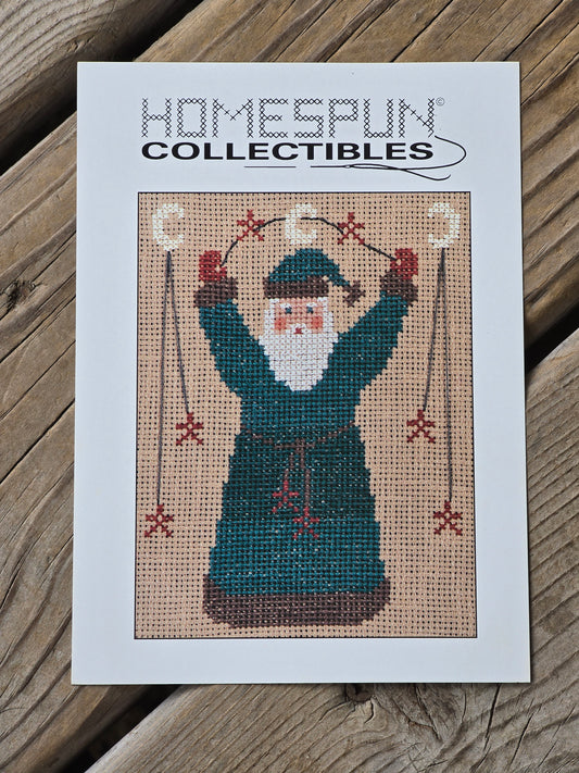 Homespun Collectibles - Santa with Garland - #46 - Cross Stitch Pattern