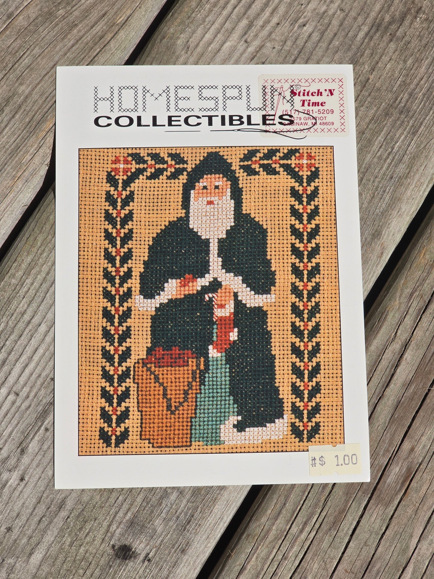 Homespun Collectibles - Santa in Green Jacket - #14 - Cross Stitch Pattern