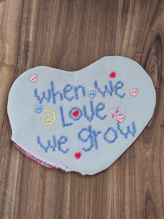 Angel Stitchin' - When We Love - Completed Cross Stitch