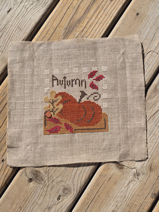 Bent Creek - Autumn Zipper - Completed Cross Stitch