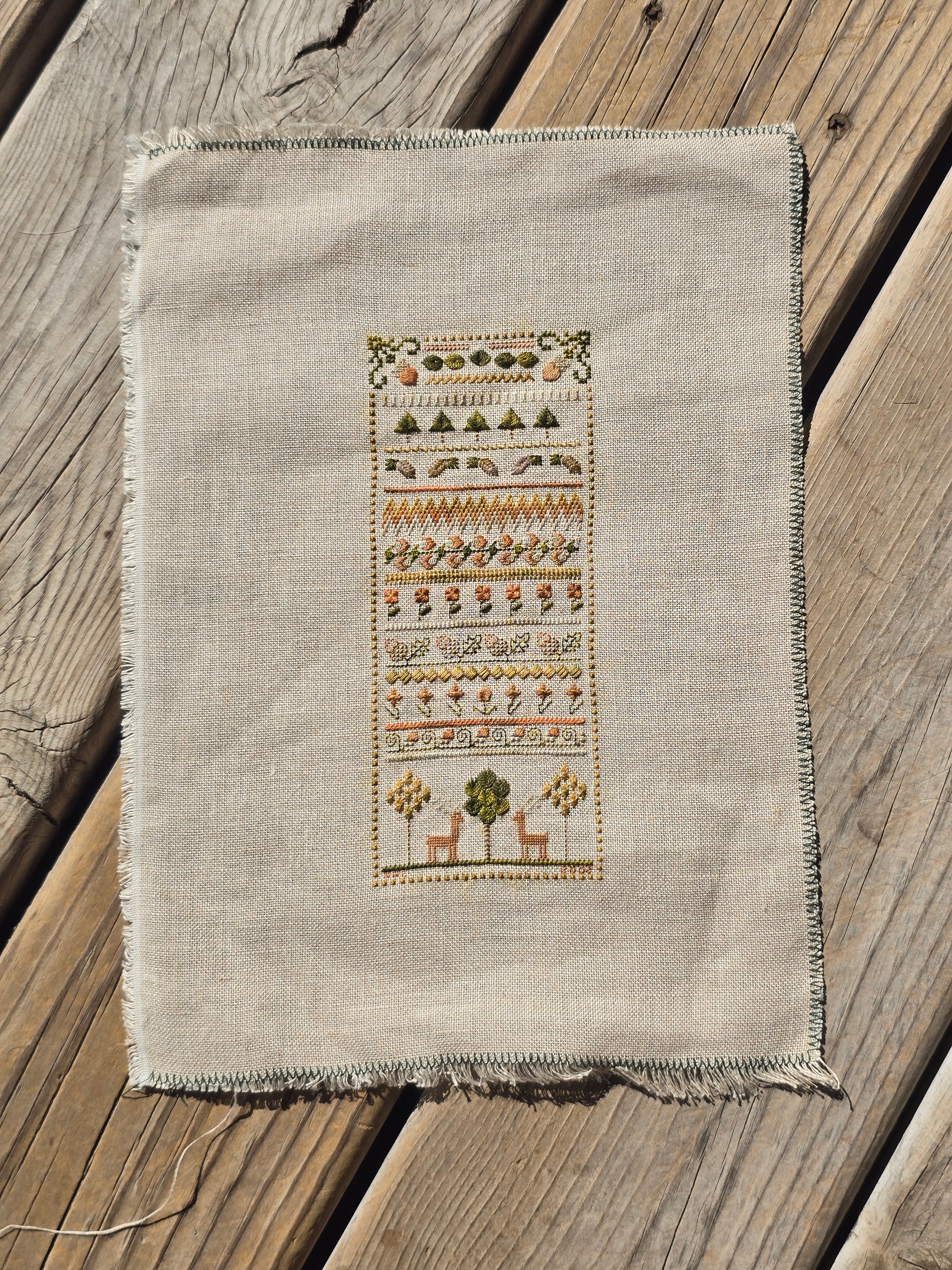 Deer and Flower Sampler - Completed Cross Stitch – GATHER 'N STITCH LLC
