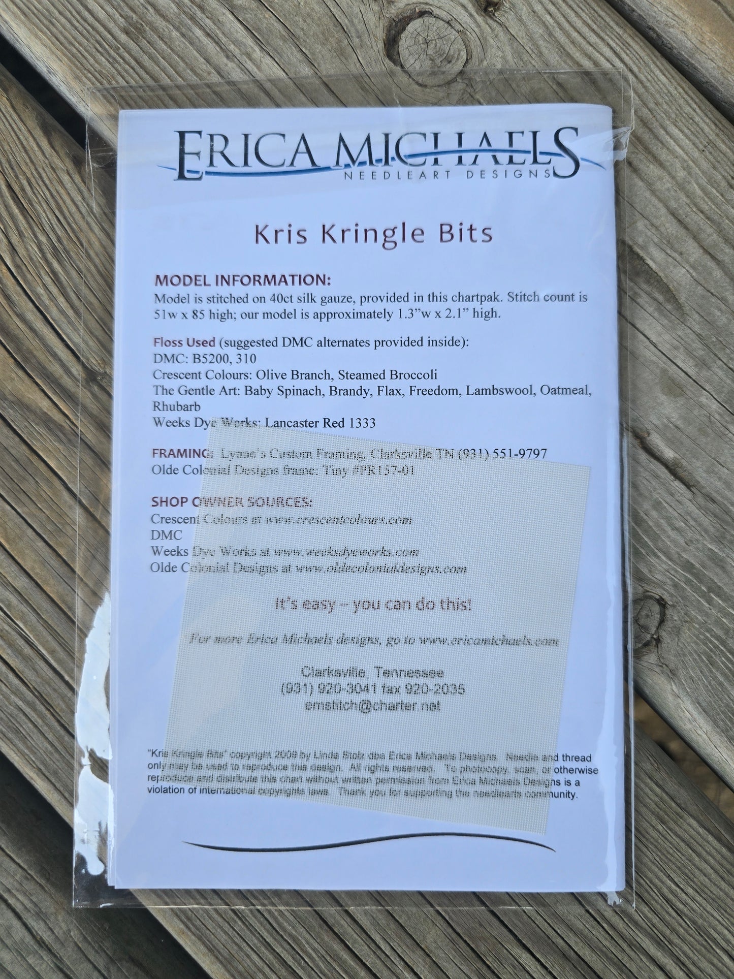 Erica Michael's - Kris Kringle Bits - Little Bits O' the Holidays - Cross Stitch kit