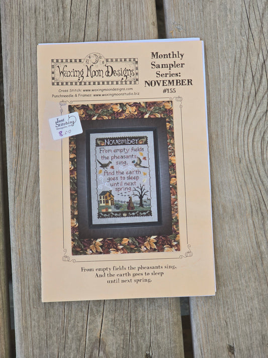 Waxing Moon Designs - Monthly Sampler Series: November - Cross Stitch Pattern