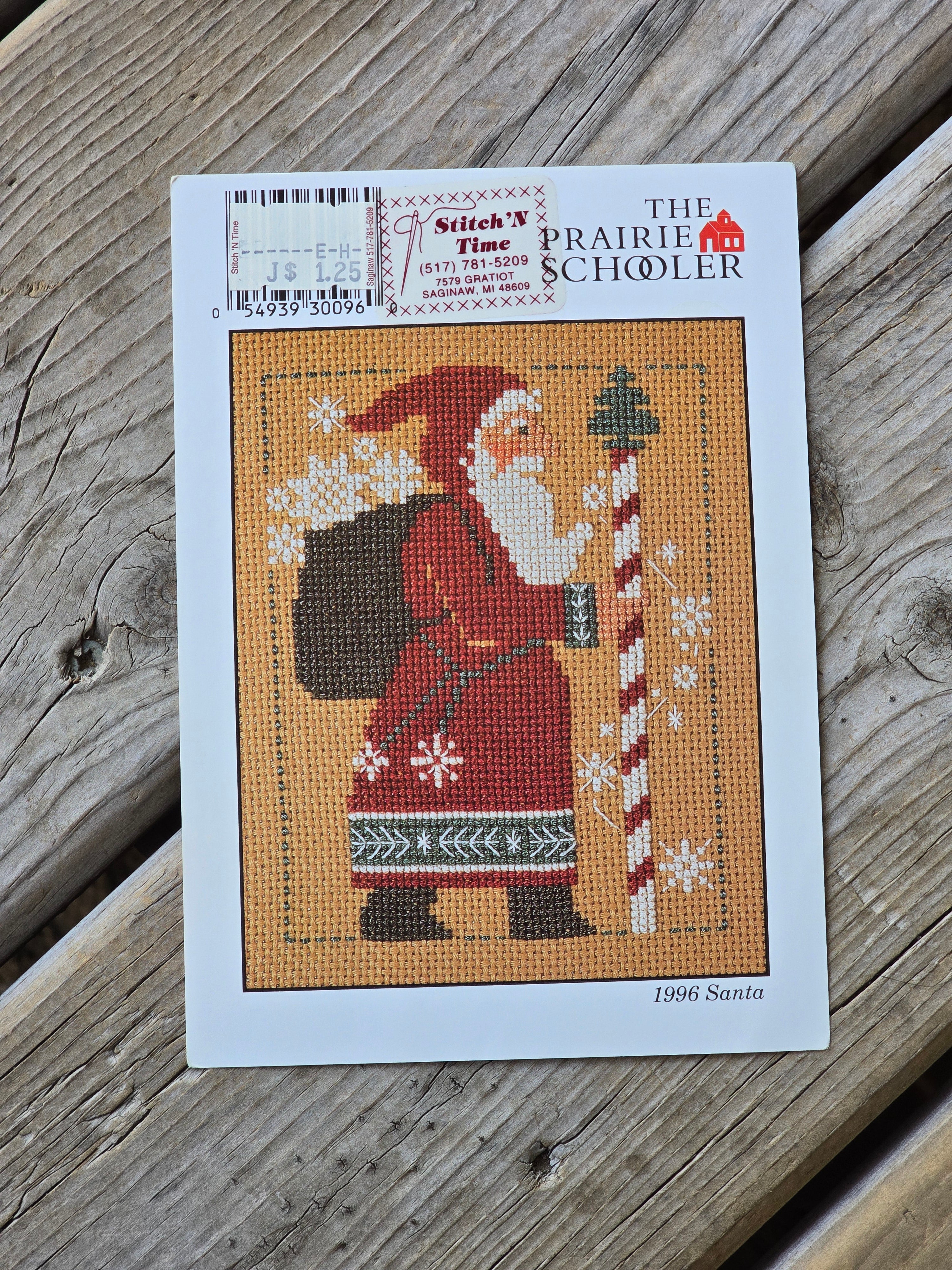 The Prairie Schooler 1996 Santa Cross Stitch Pattern GATHER 'N