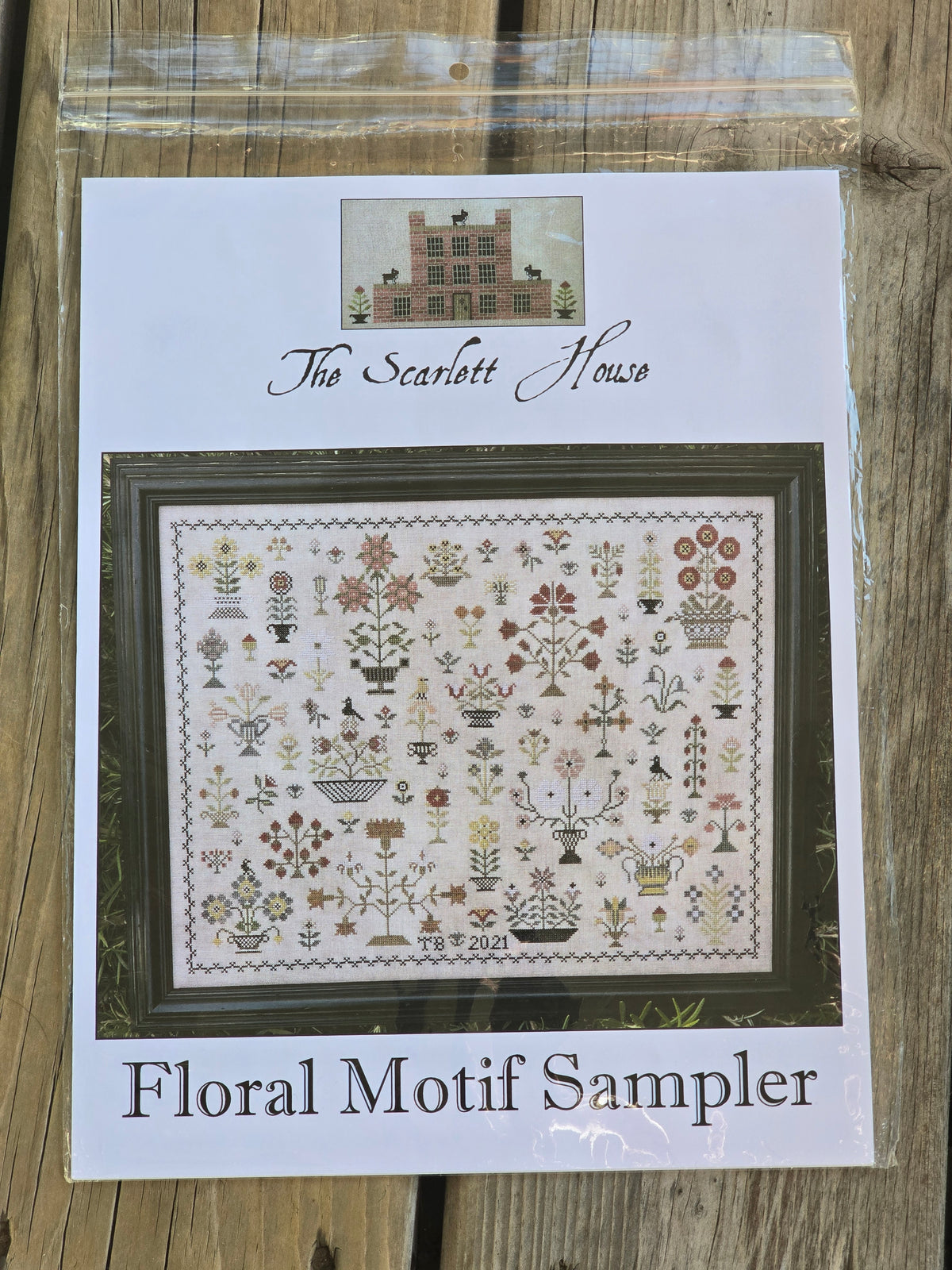 The Scarlett House - Floral Motif Sampler - Cross Stitch Pattern