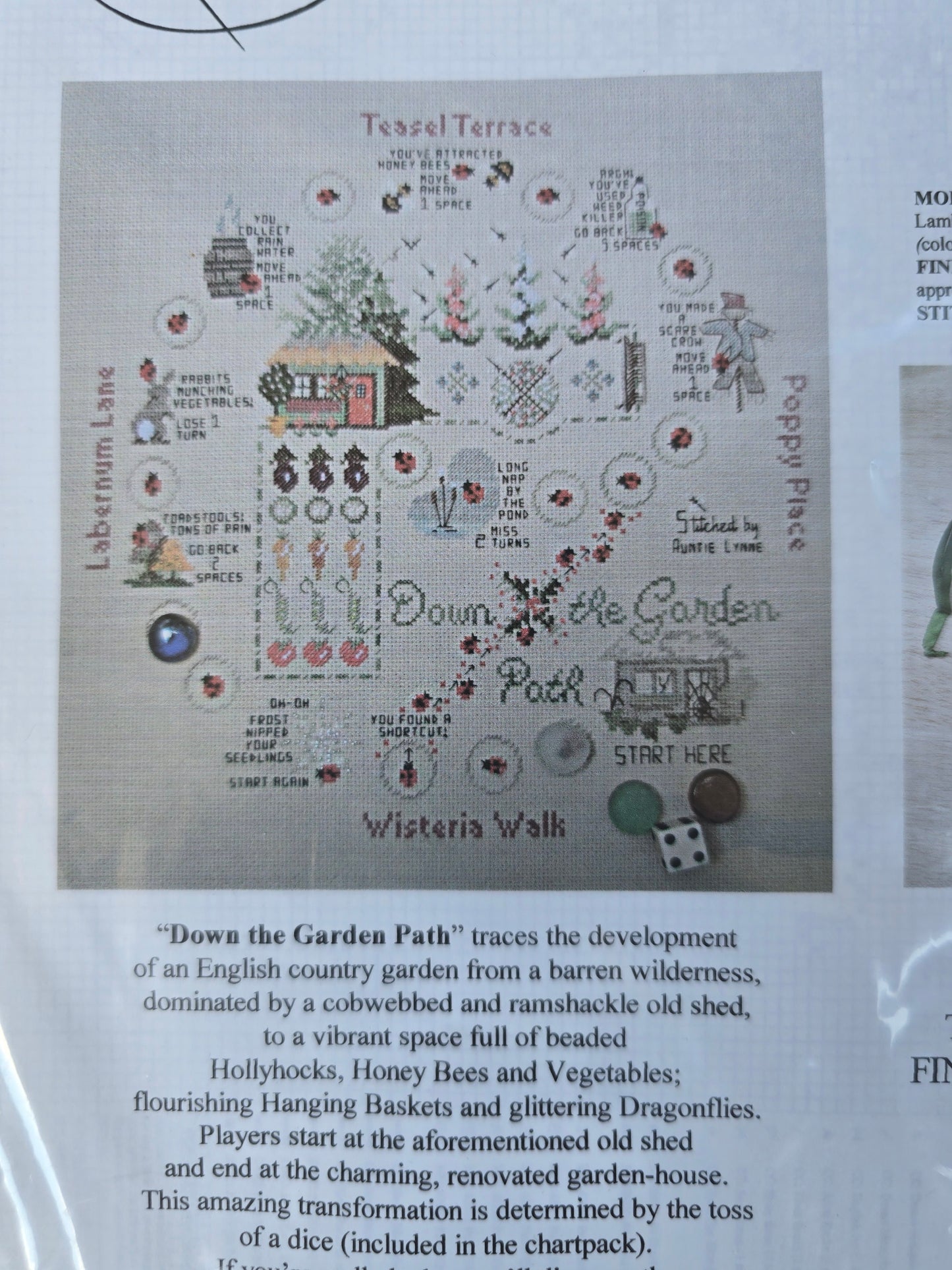 Lynne Nicoletti - Down the Garden Path - A Beaded and Embroidered Board Game - Cross Stitch Kit
