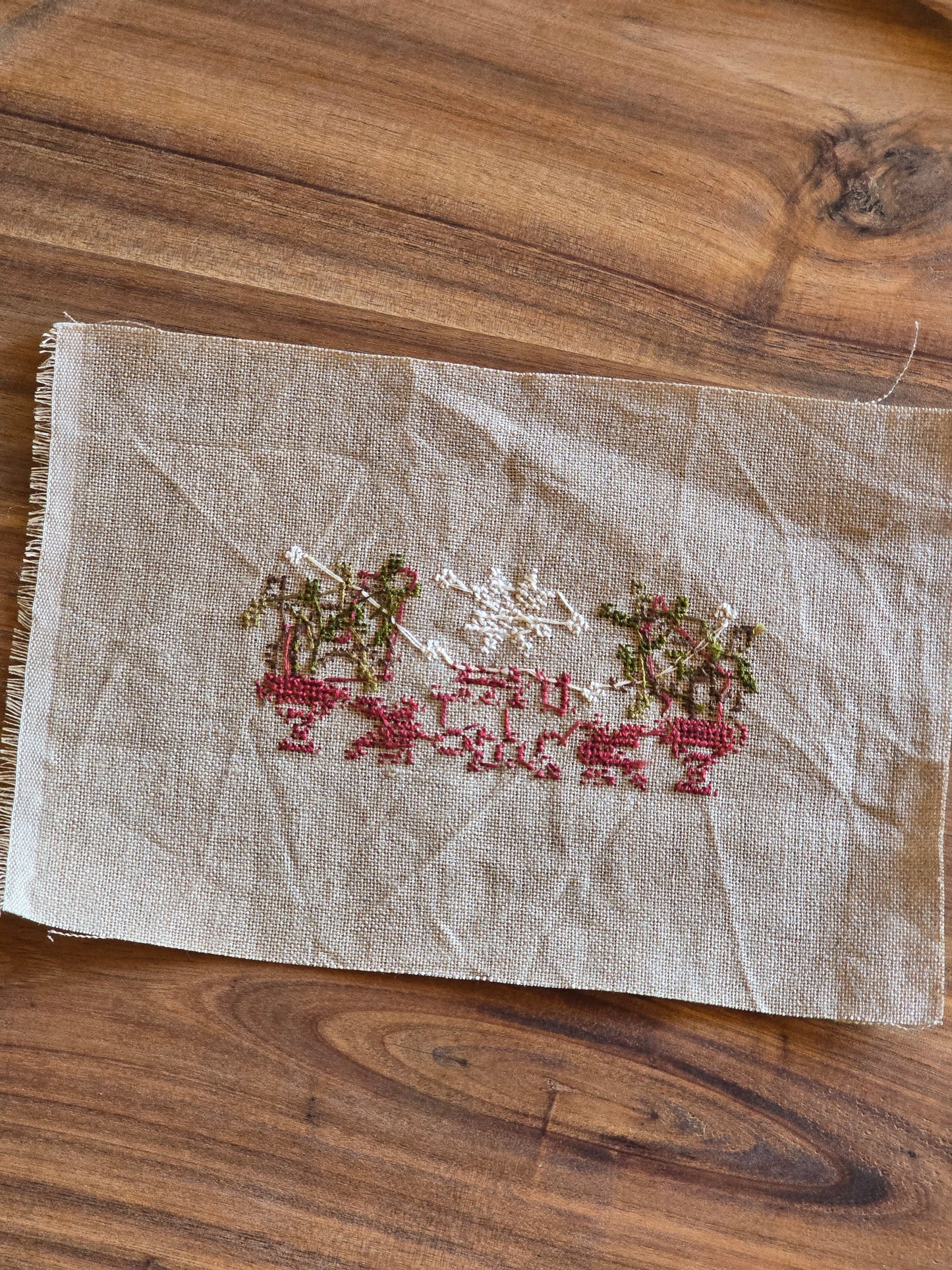 Unknown Designer - Snowflake and Urn Sampler- Completed Cross Stitch