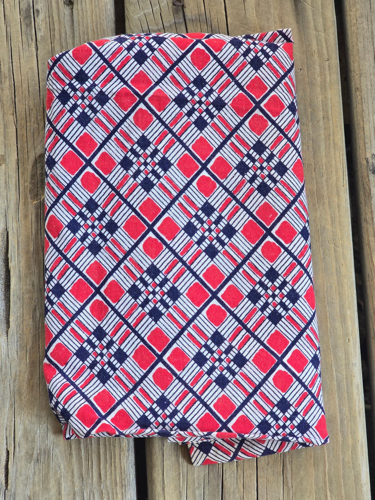 Red and Blue Plaid - Linens - Feed Sack