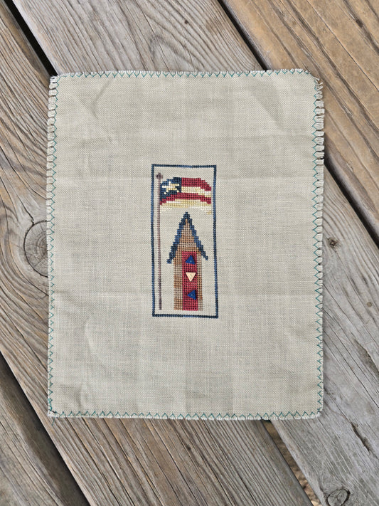 Heart in Hand - Flag Roundabout - Completed Cross Stitch