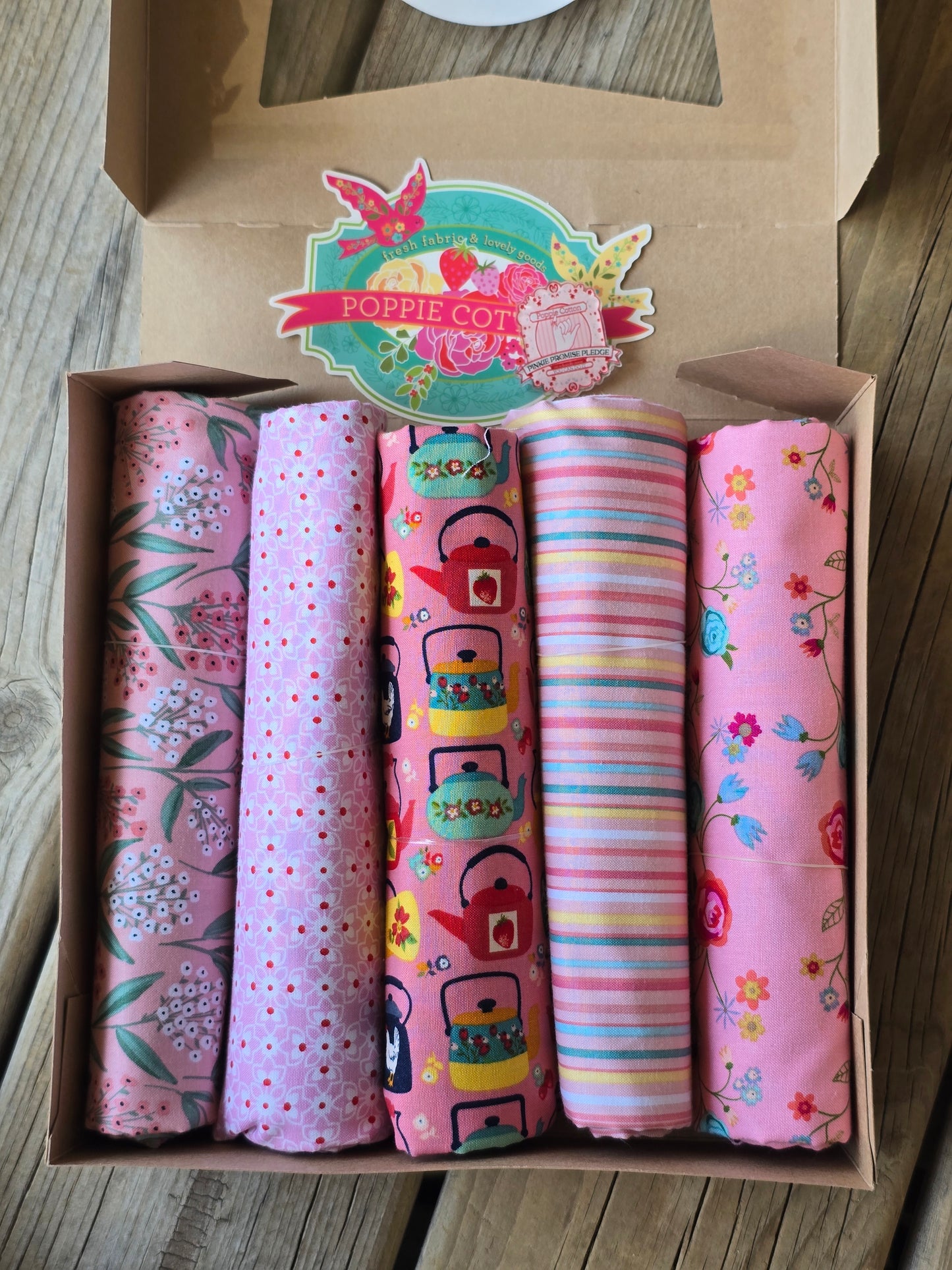 Poppie Cotton - Pink Fabric Bundle Box - Quilting - Fabric