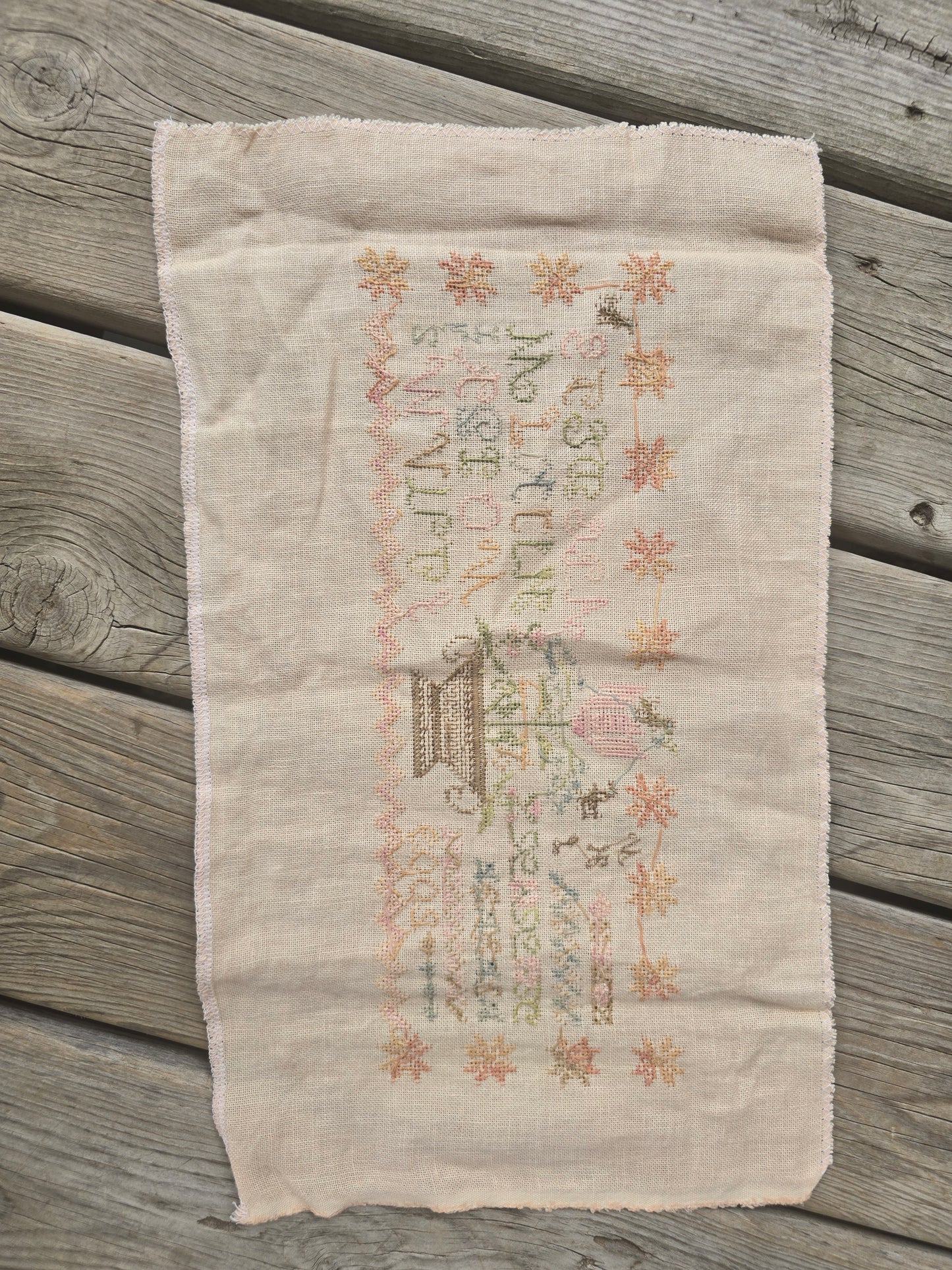 Blackbird Designs - Summer Basket  - Completed Cross Stitch