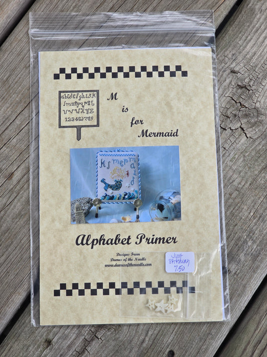 Dames of the Needle/Finger Work - Alphabet Primer - M is for Mermaid - Cross Stitch Pattern
