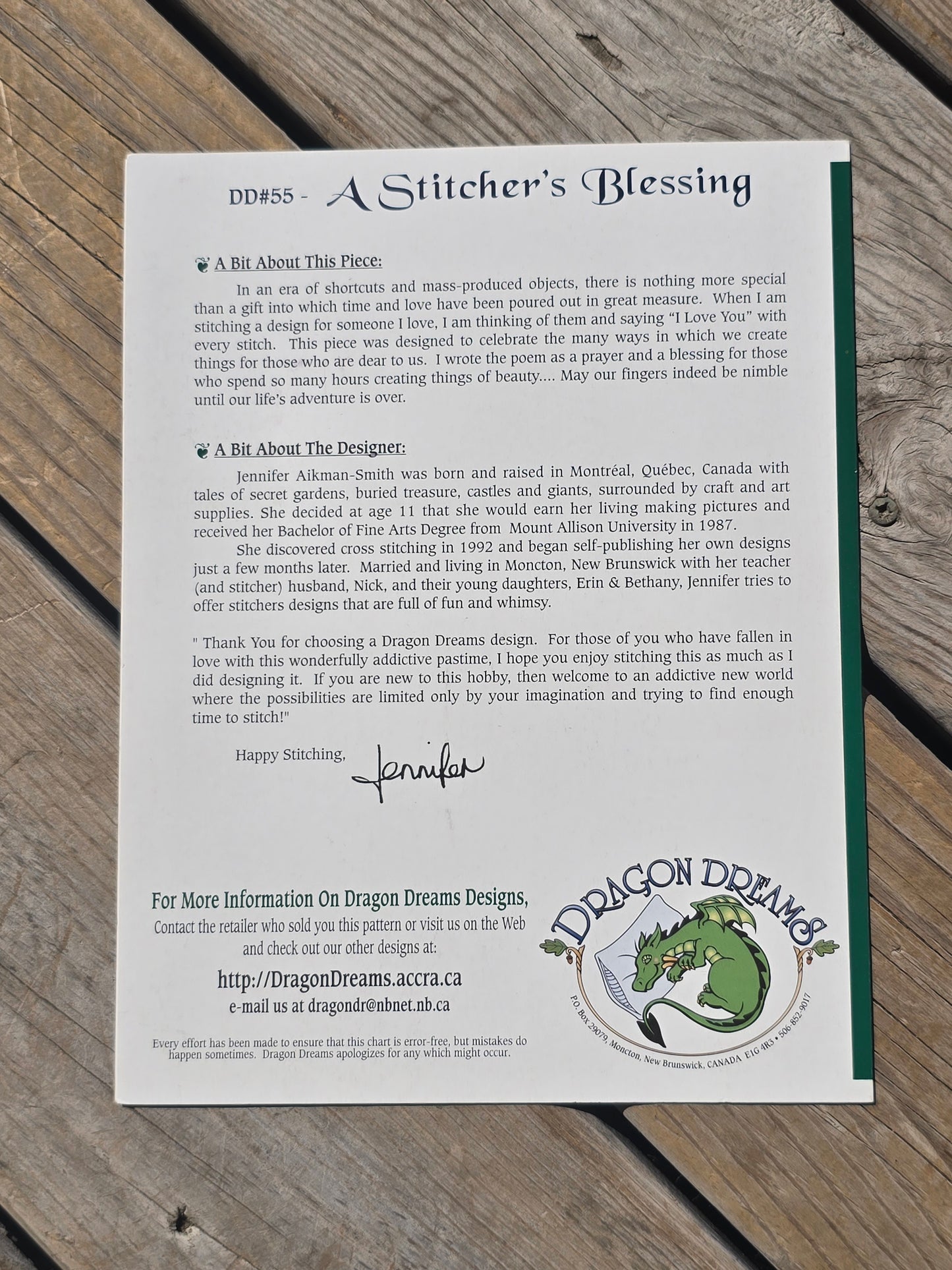 Dragon Dreams - A Stitcher's Blessing - Cross Stitch Pattern