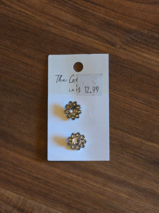 LaMode - The Collection - Floral White Rhinestone Buttons