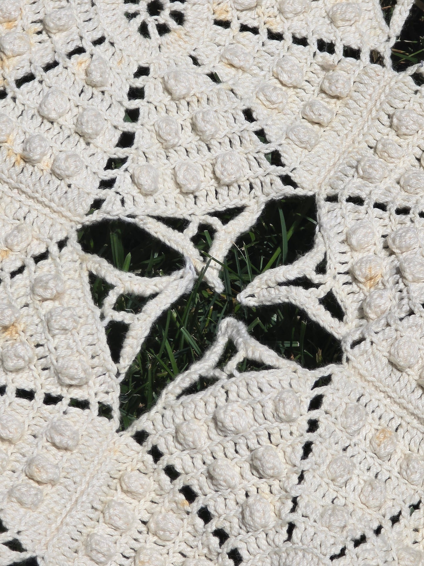 Vintage - Crocheted Tablecloth - 92" Square - Home Decor