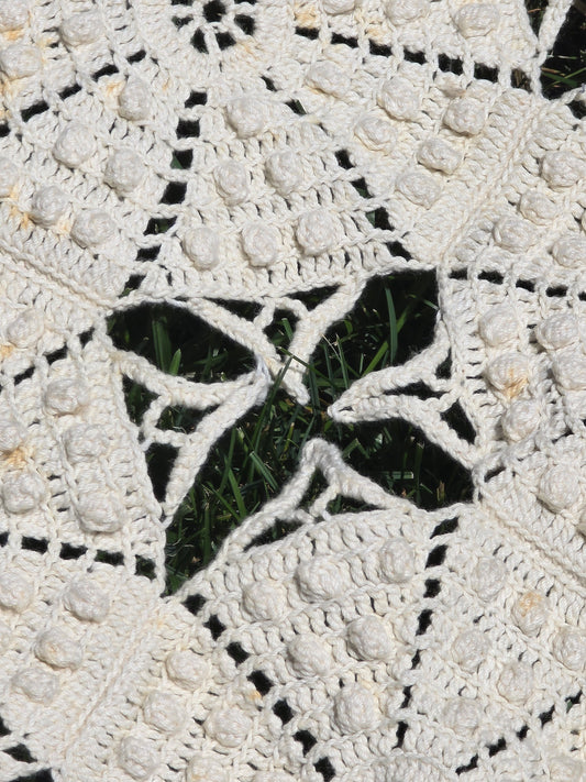Vintage - Crocheted Tablecloth - 92" Square - Home Decor