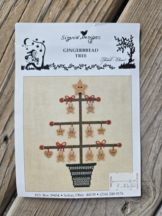 Sigrid Designs - Gingerbread Tree - Cross Stitch Pattern with Buttons