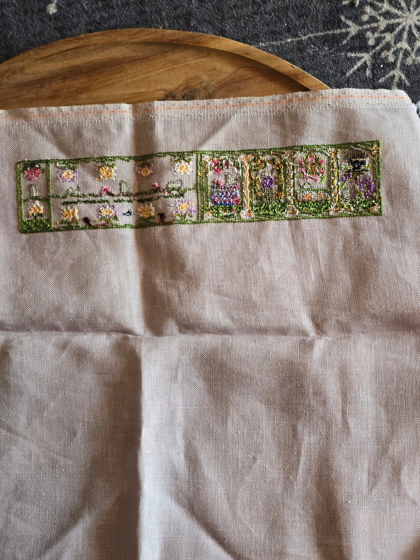 Designer Unknown - Follow a Mouse to the Scissors House - Completed Cross Stitch