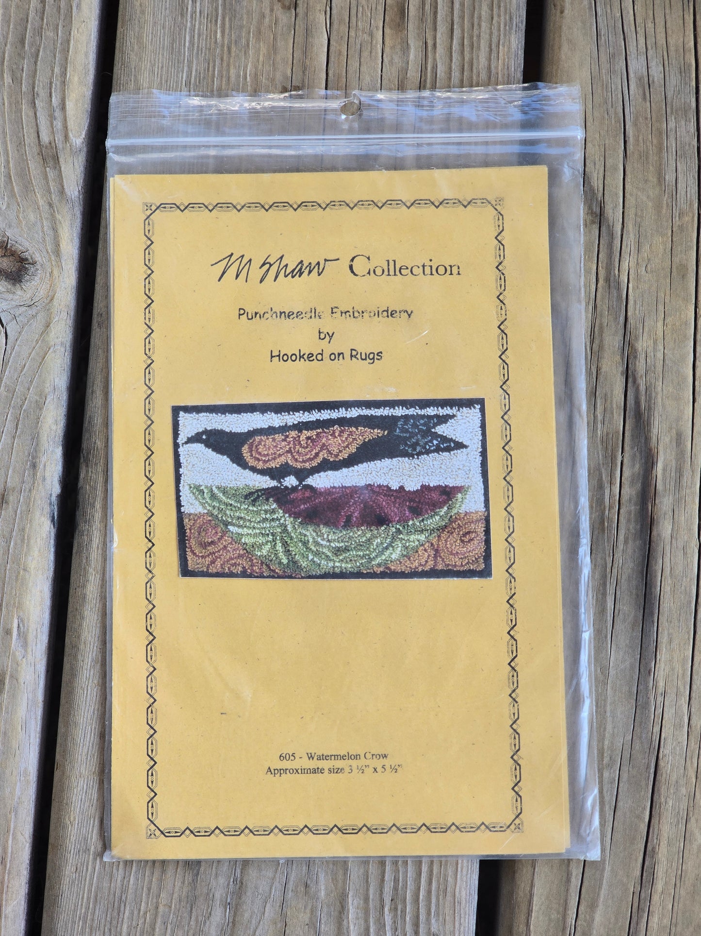 Hooked On Rugs - M Shaw Collection - Watermelon Crow - Embroidery - Punchneedle Pattern