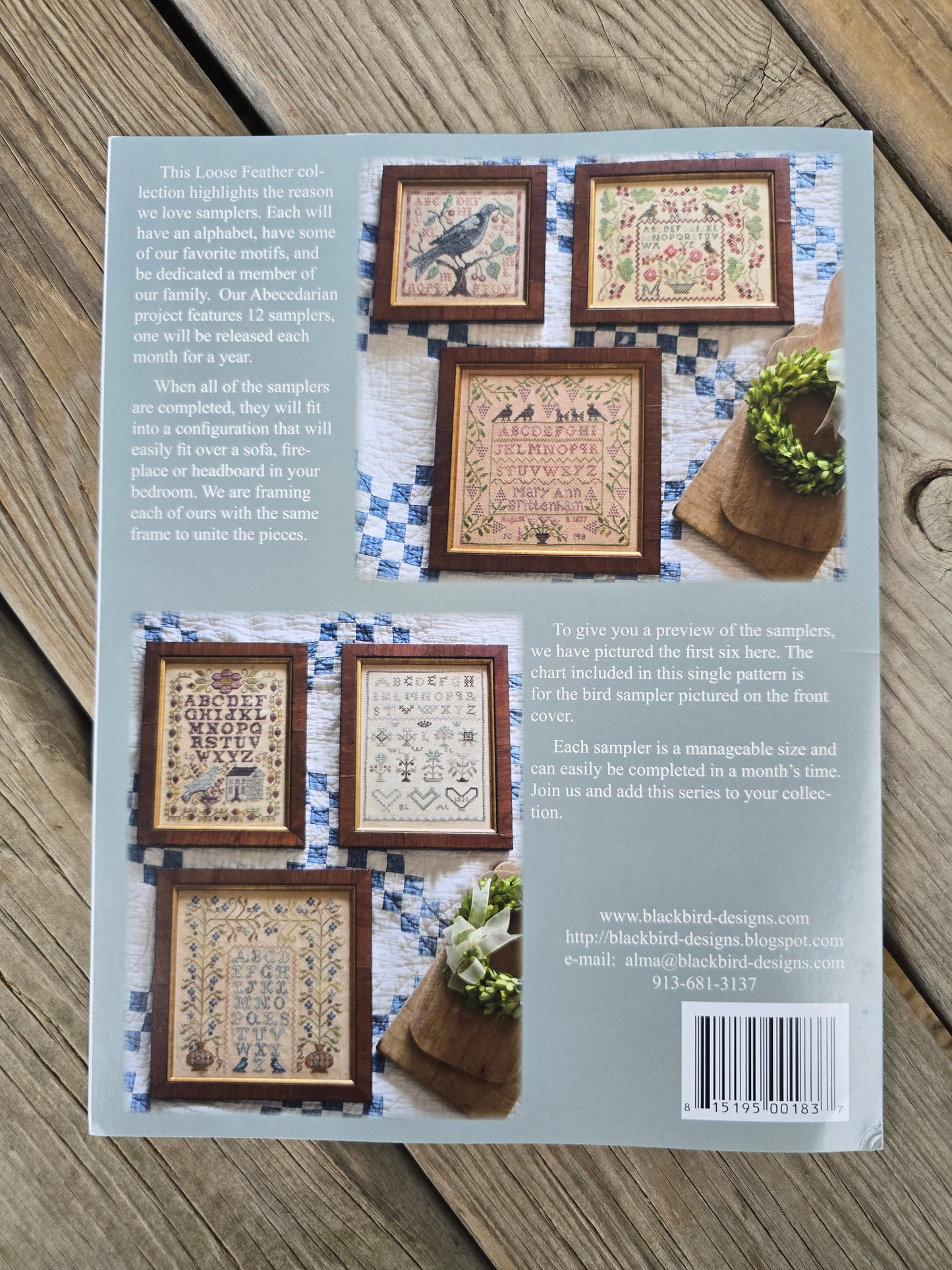 Blackbird Designs - Bountiful Harvest - Loose Feathers Abecedarian Series - Four - Cross Stitch Pattern