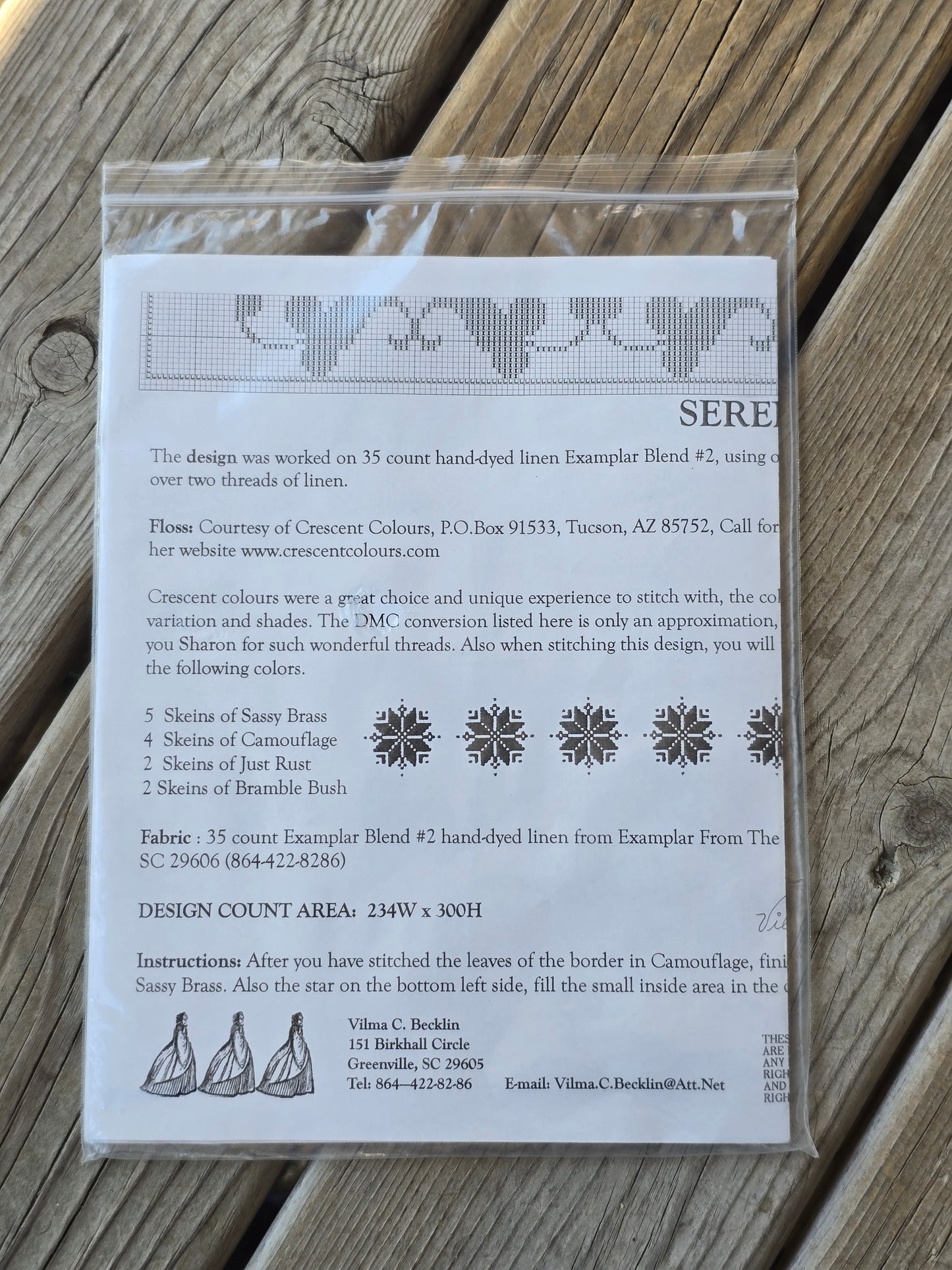 Exampler Dames Design Co. - Serenity - Cross Stitch Pattern