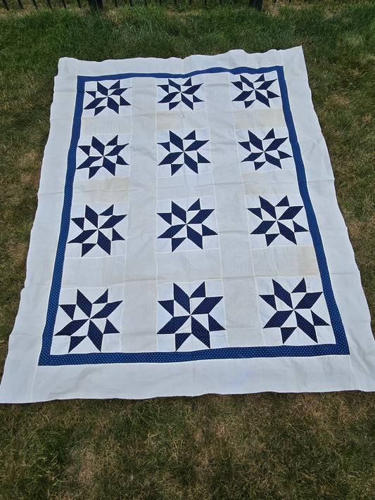 Vintage Star Quilt Top - Machine Pieced