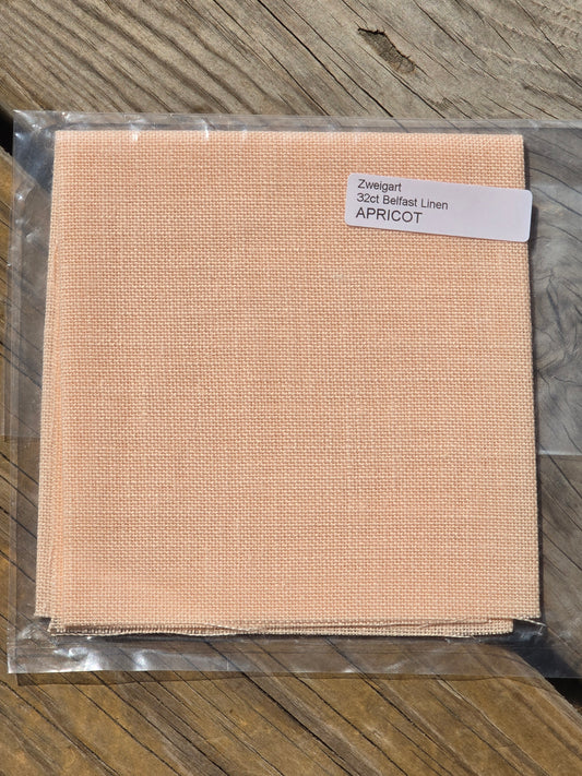 Zweigart - 32 Count Apricot - Belfast Linen - Cross Stitch Cloth
