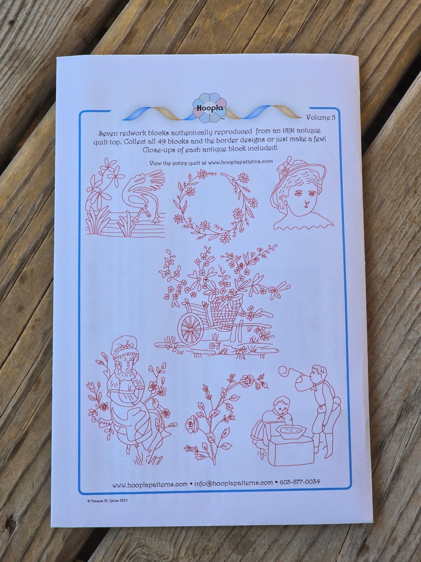 Hoopla Patterns - Redwork Blocks - Volume 1-7 - Embroidery Pattern