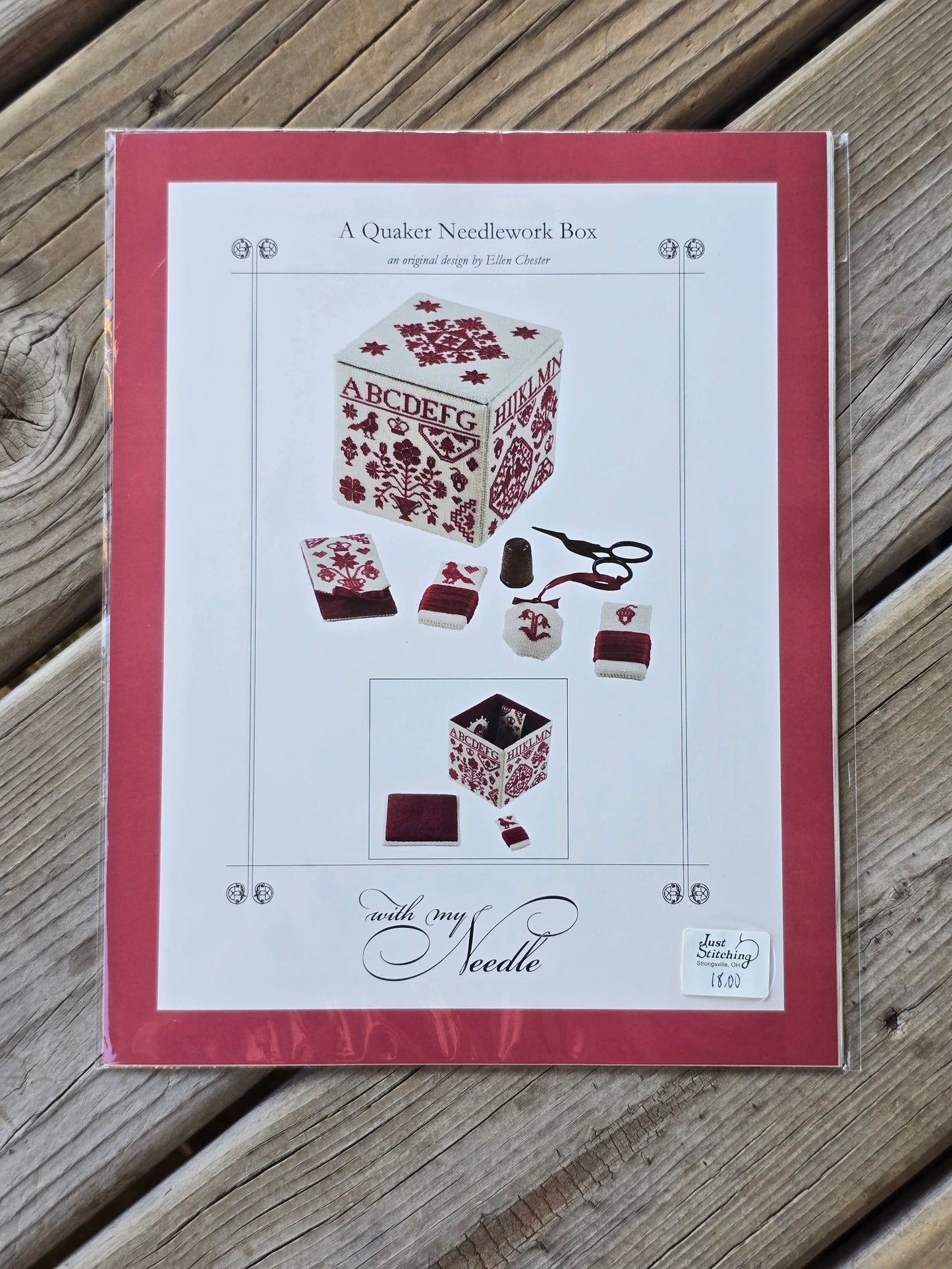 With My Needle - A Quaker Needlework Box - Cross Stitch Pattern
