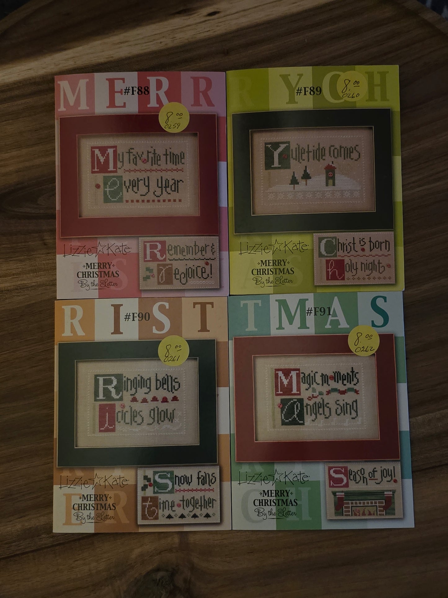 Lizzie Kate - Merry Christmas By the Letter - #F88-91 - Cross Stitch Pattern