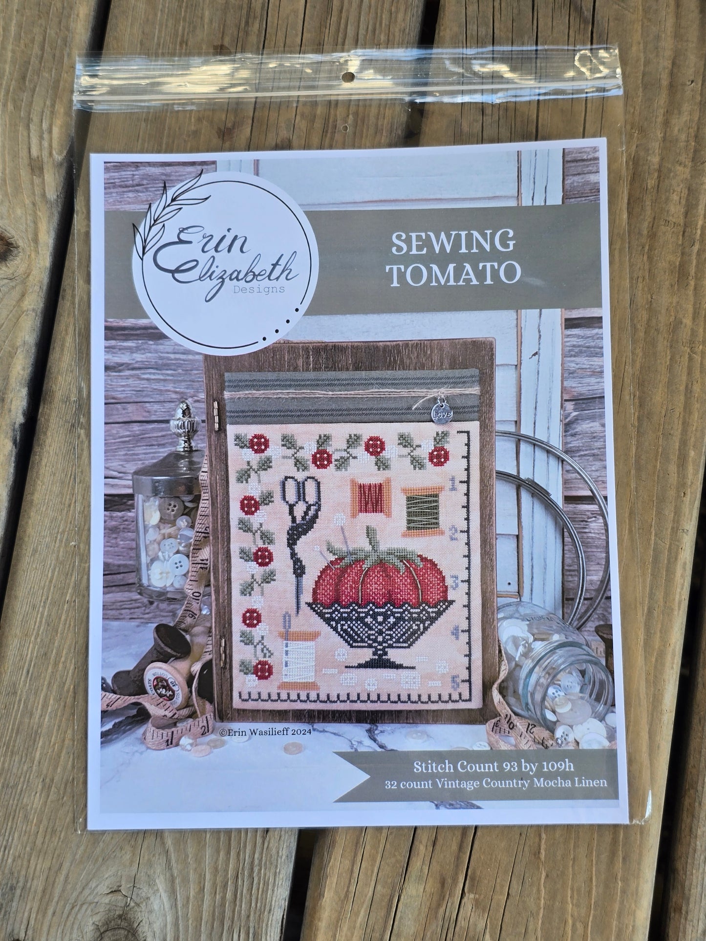 Erin Elizabeth Designs - Sewing Tomato - Cross Stitch Pattern