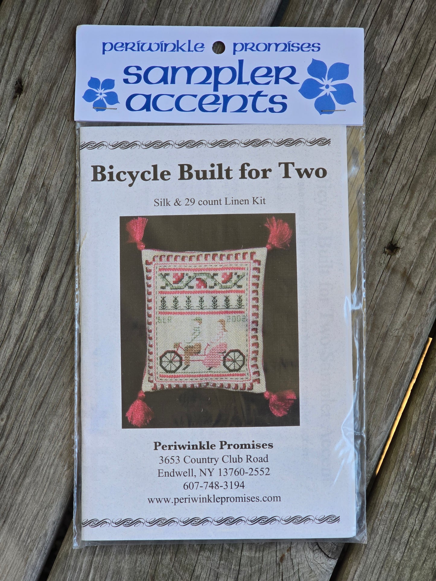Periwinkle Promises - Bicycle Built for Two - Sampler Accents - Cross Stitch Kit